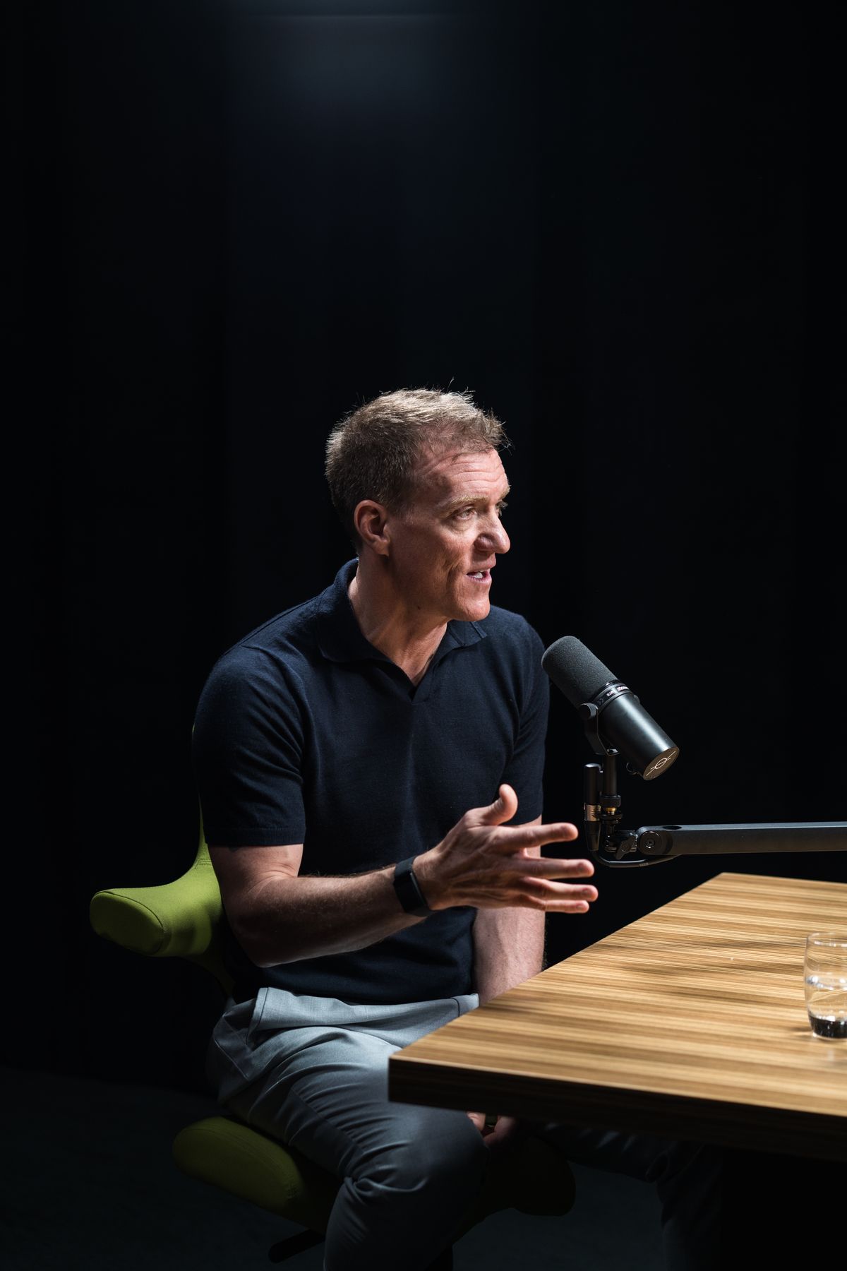 Andy Ramage recording the podcast