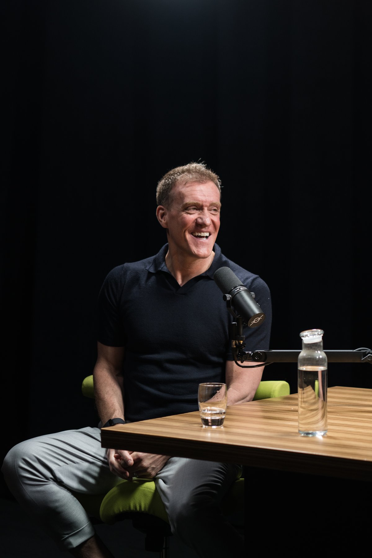Andy Ramage laughing while recording the podcast